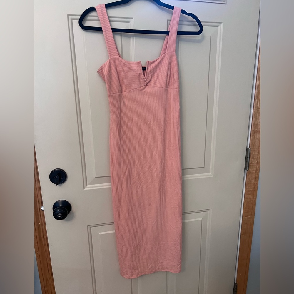 Caution To The Wind Coral Midi Dress